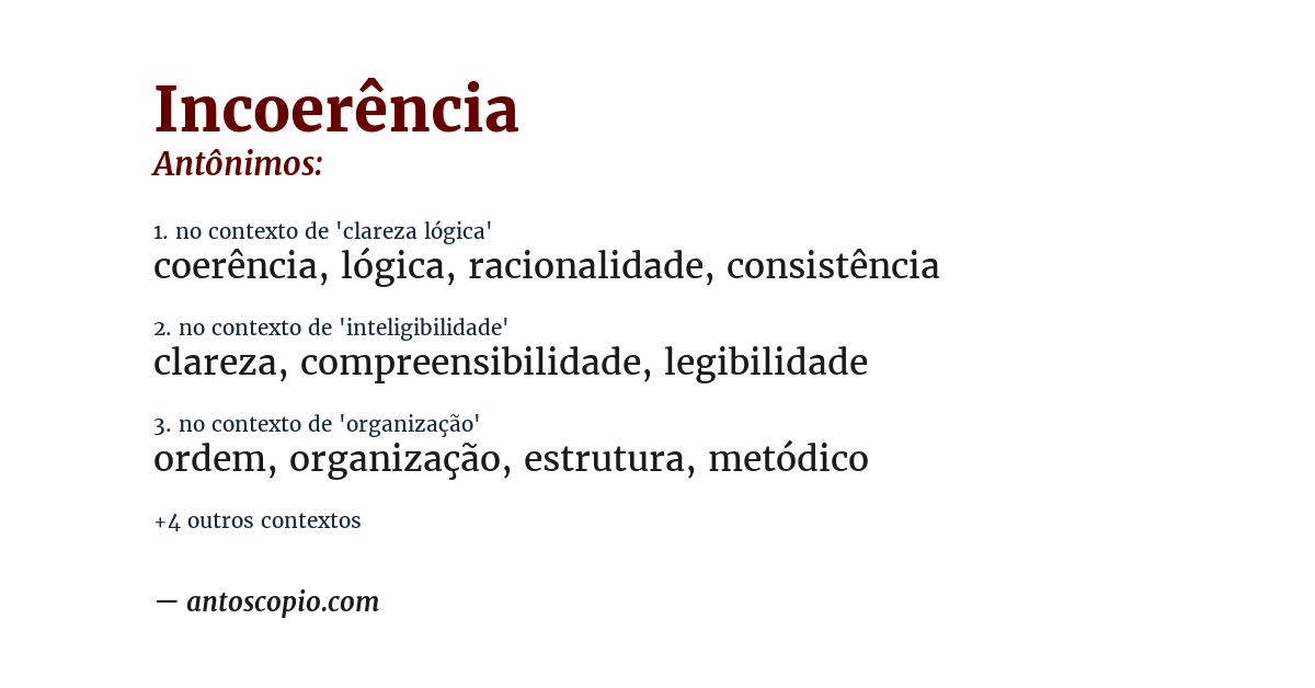 Antônimo de incoerência