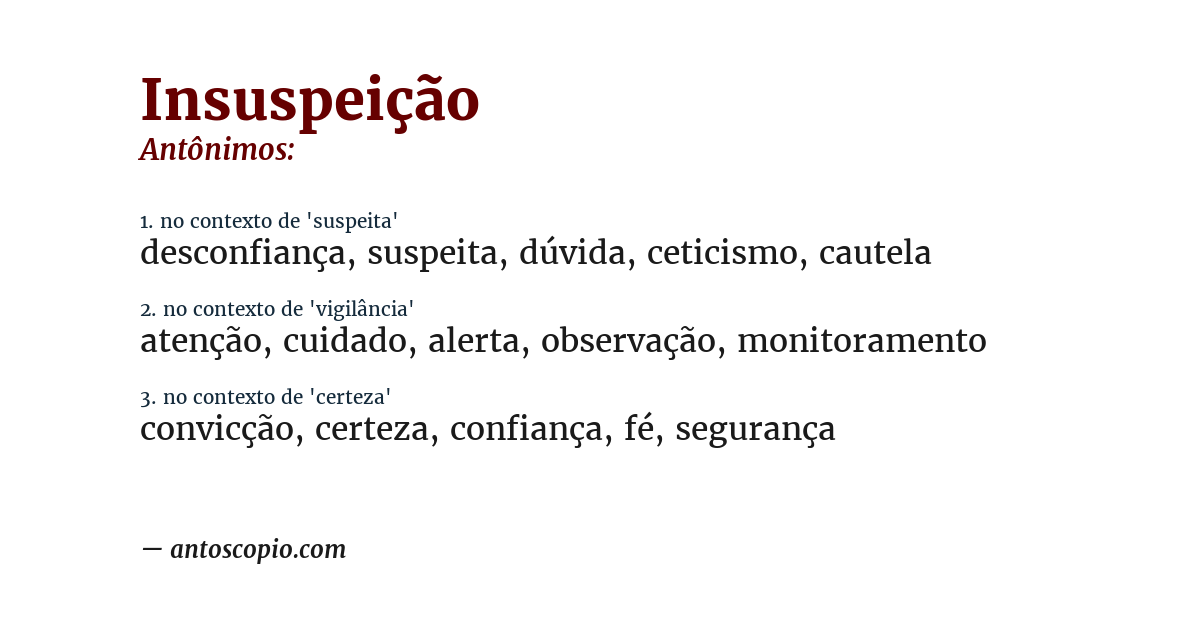 Antônimo de insuspeição