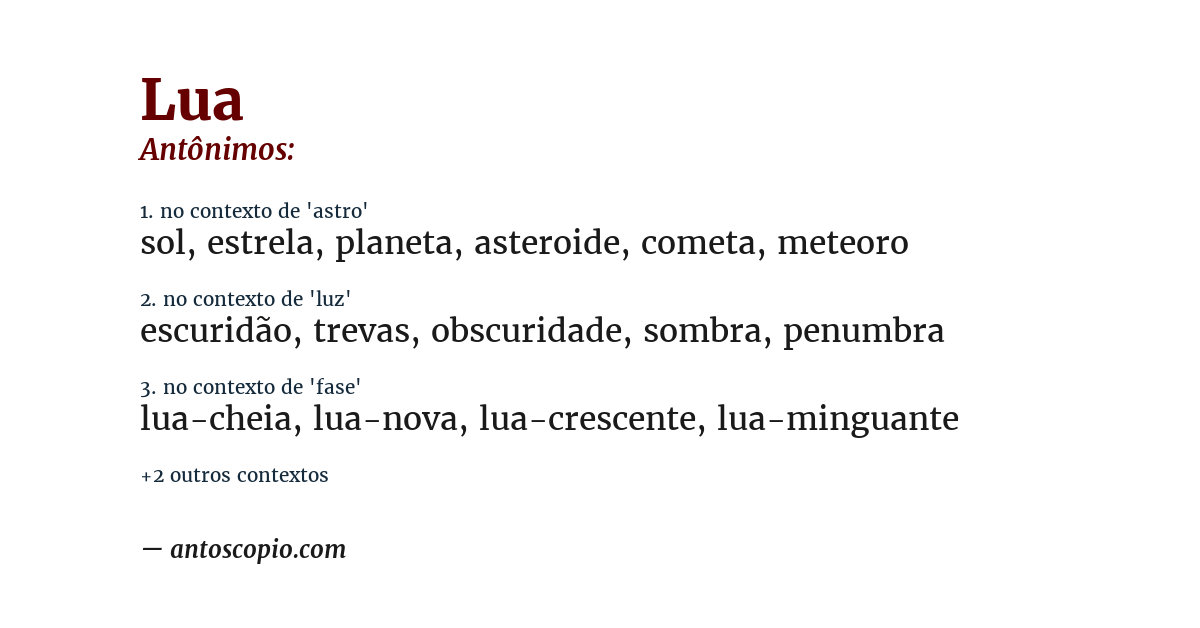 Antônimo de lua