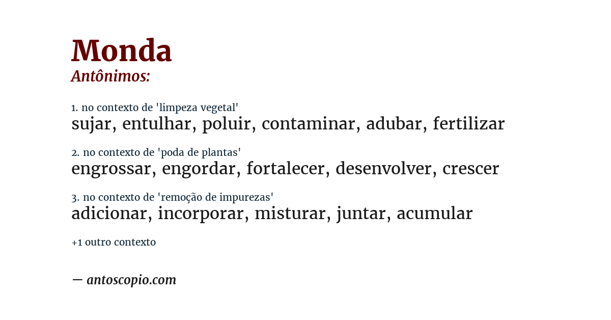 Antônimo de monda