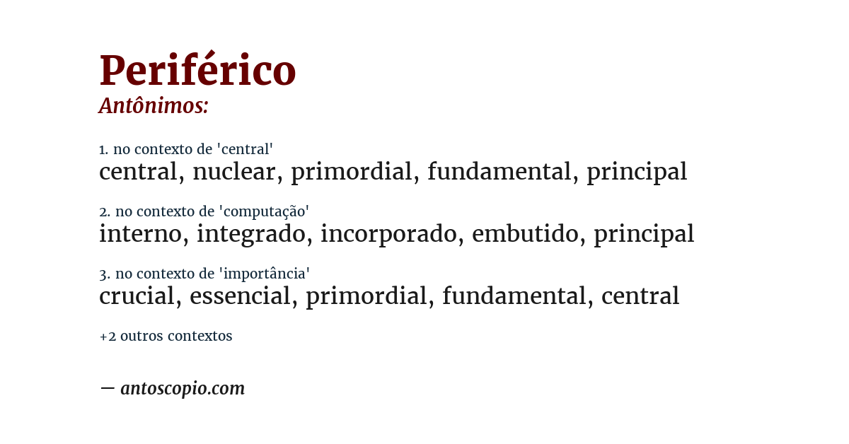 Antônimo de periférico