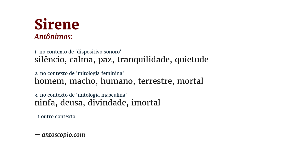 Antônimo de sirene