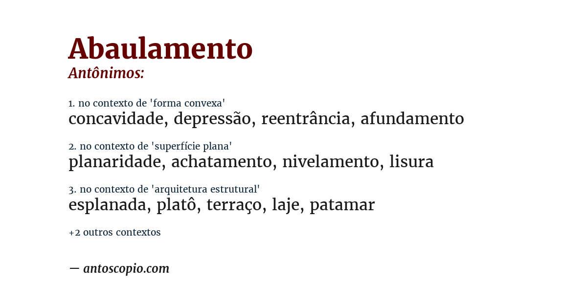 Antônimo de abaulamento
