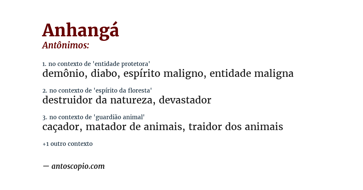 Antônimo de anhangá