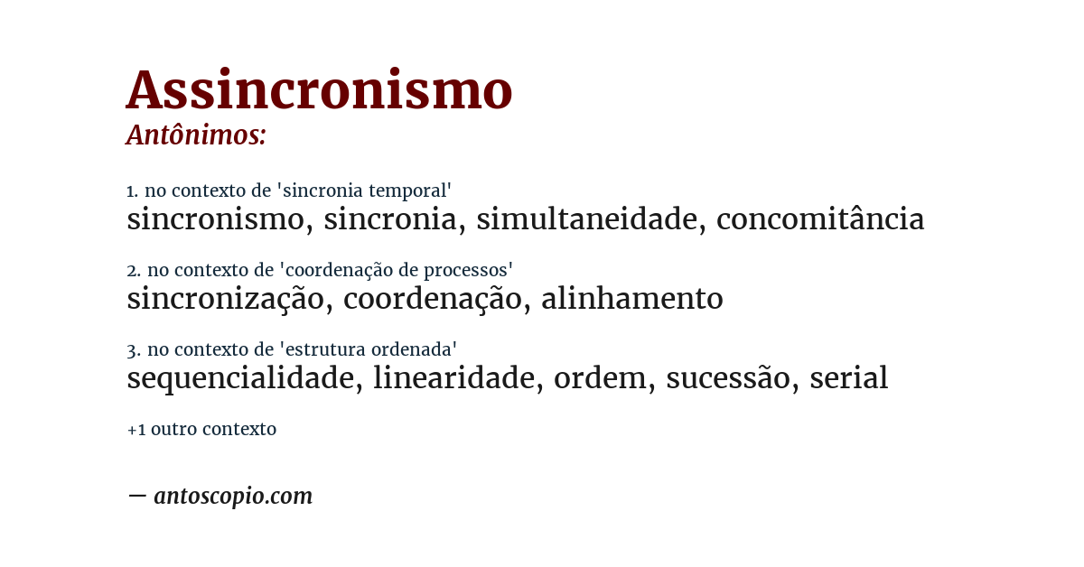 Antônimo de assincronismo