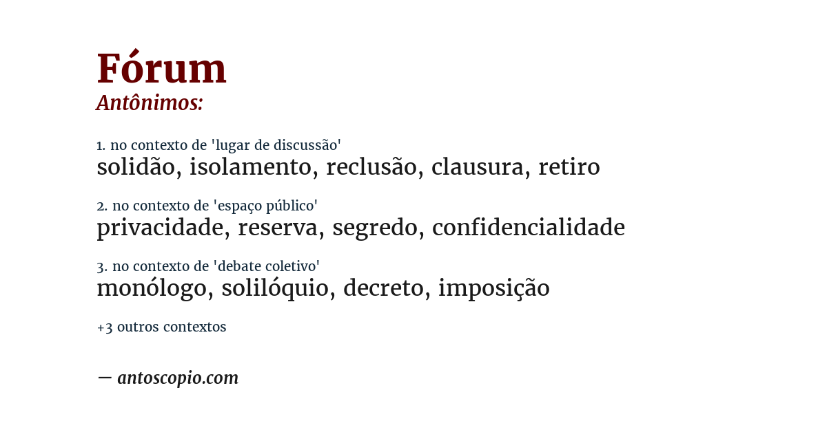 Antônimo de fórum
