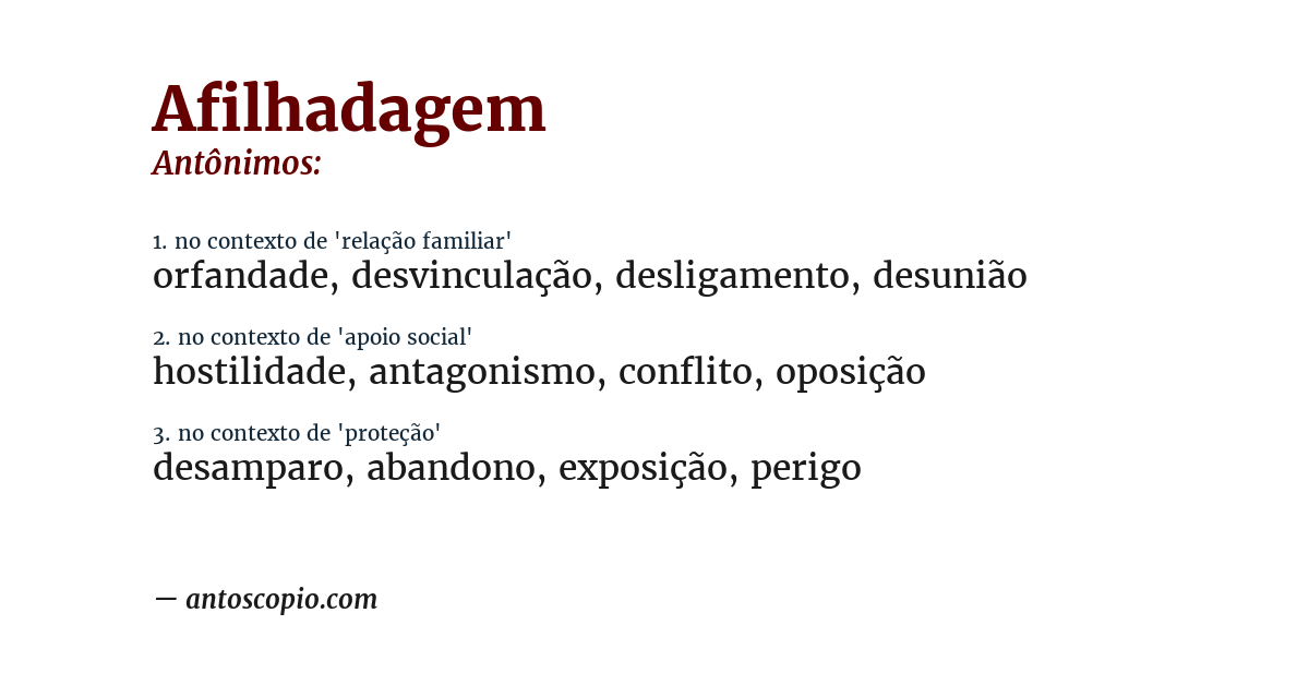 Antônimo de afilhadagem