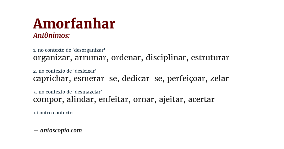 Antônimo de amorfanhar