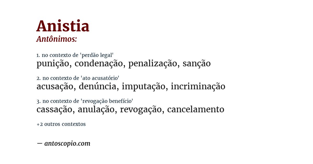 Antônimo de anistia