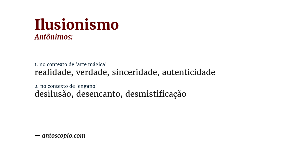 Antônimo de ilusionismo