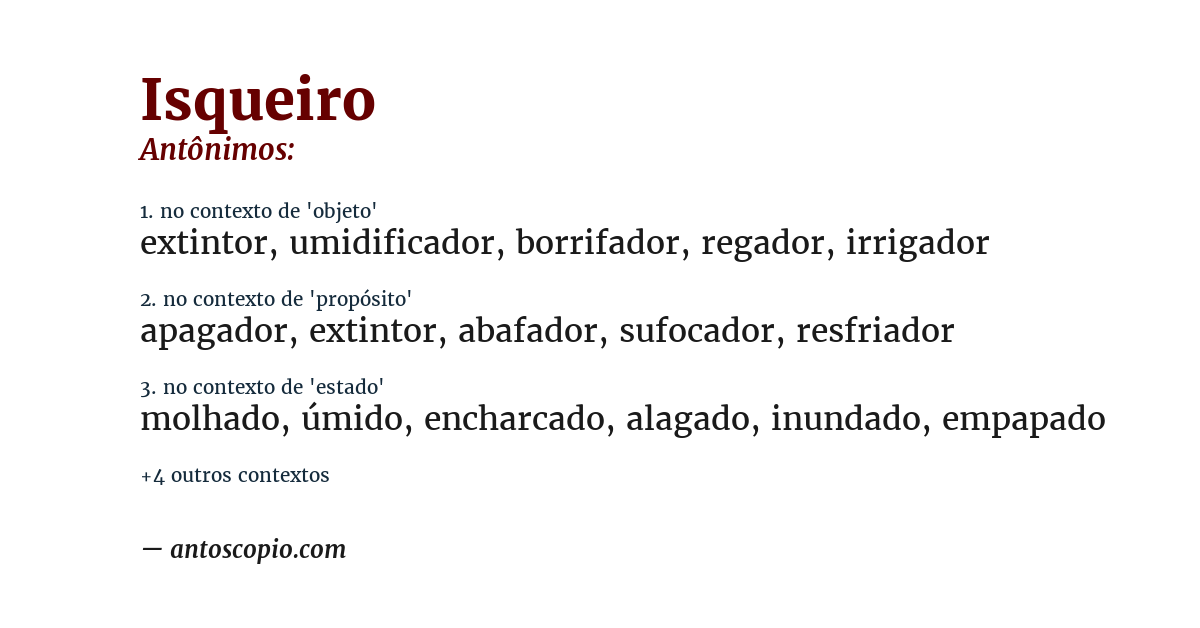 Antônimo de isqueiro