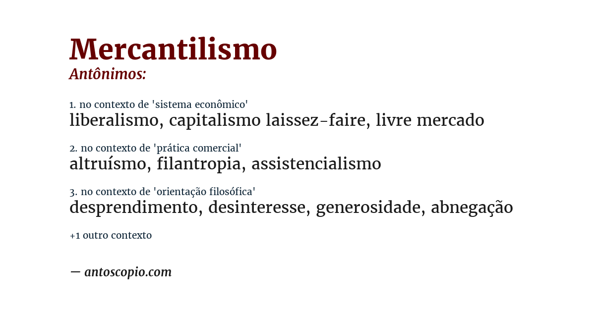 Antônimo de mercantilismo