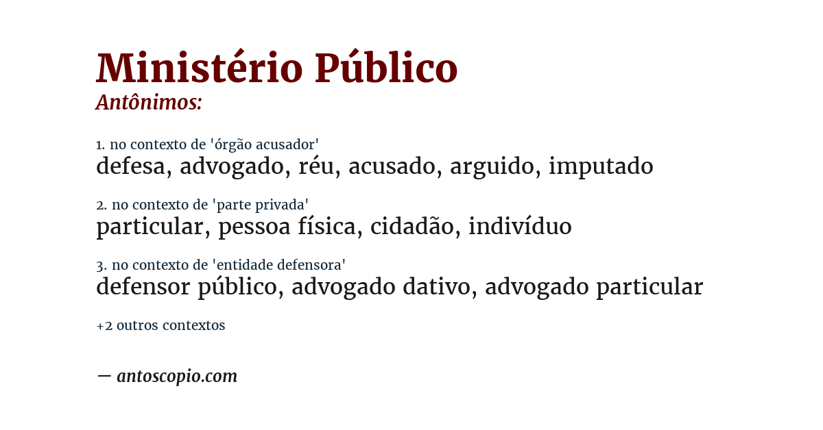 Antônimo de ministério público