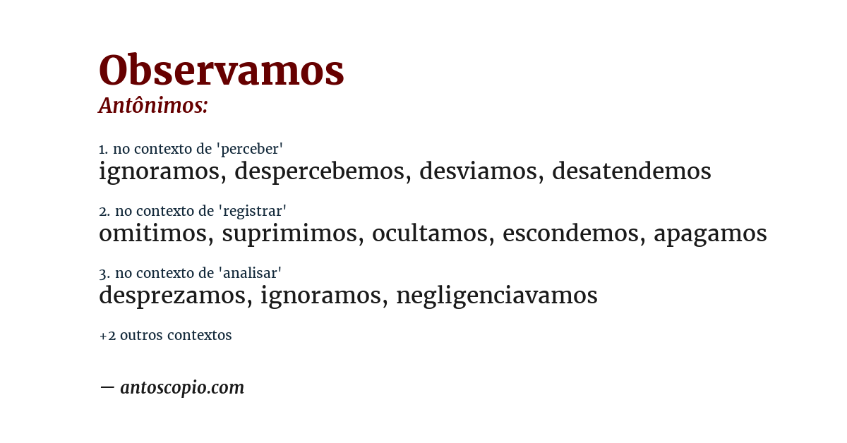 Antônimo de observamos