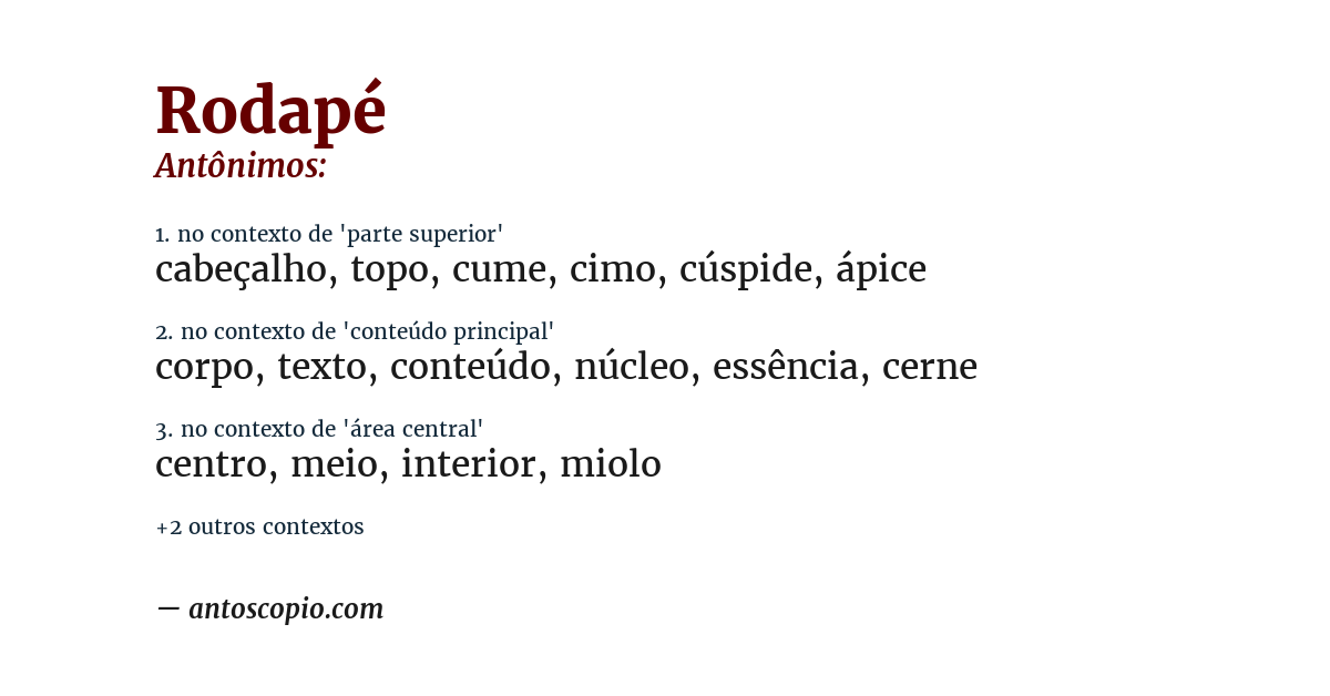 Antônimo de rodapé