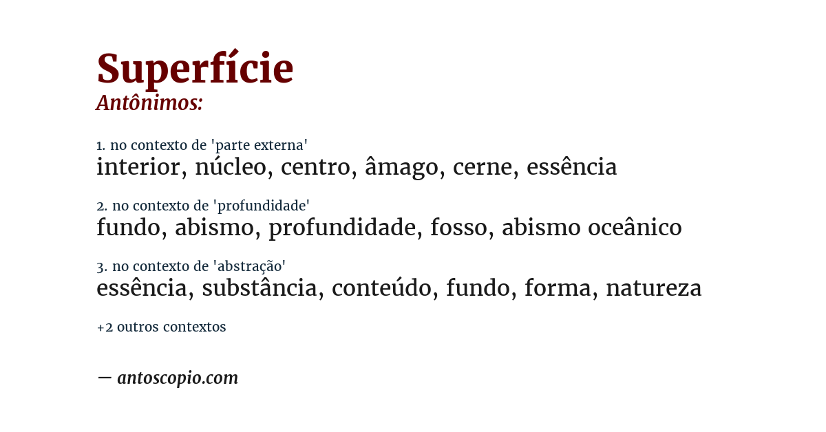 Antônimo de superfície