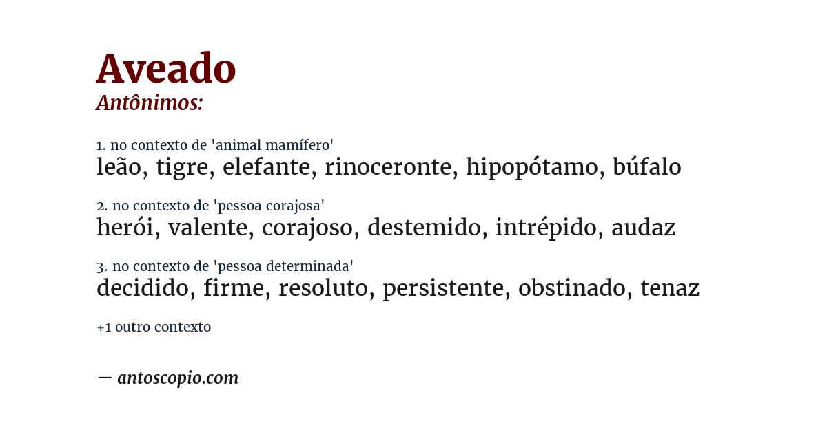 Antônimo de aveado