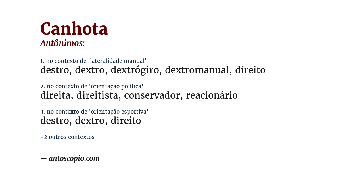Antônimo de canhota