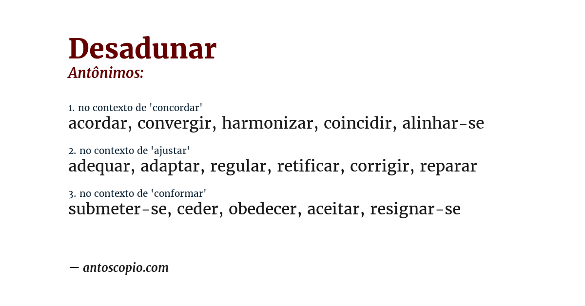 Antônimo de desadunar