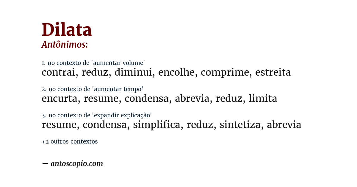 Antônimo de dilata