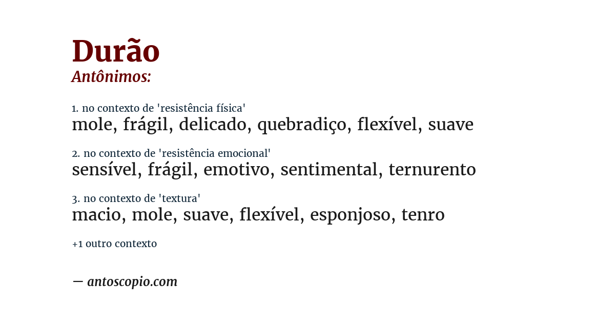 Antônimo de durão
