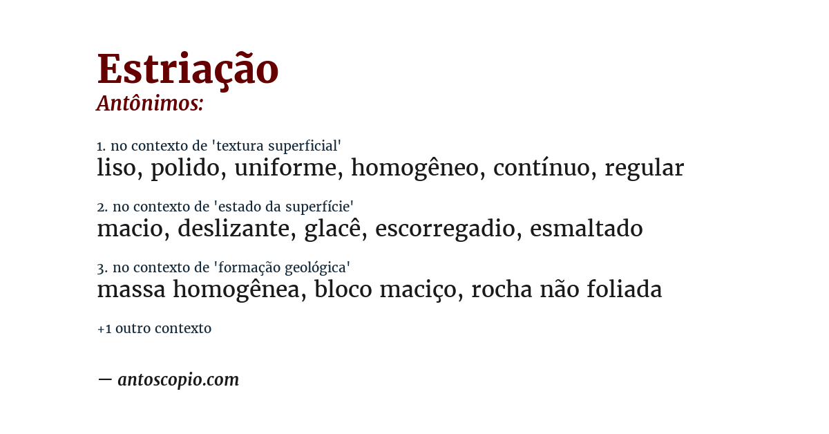 Antônimo de estriação