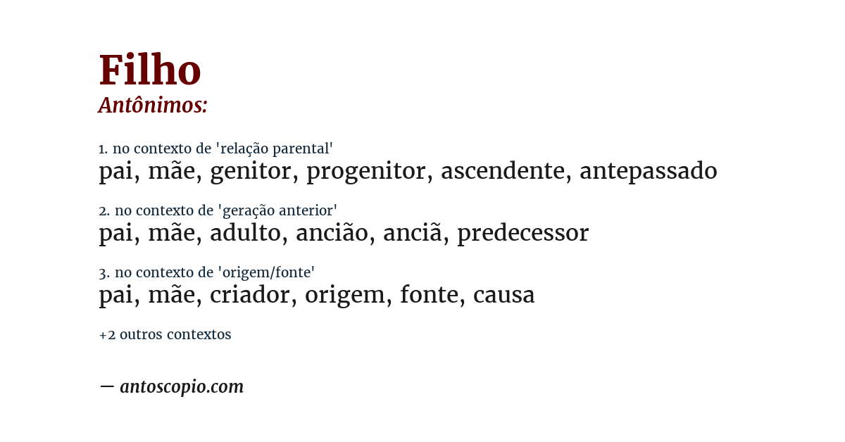 Antônimo de filho