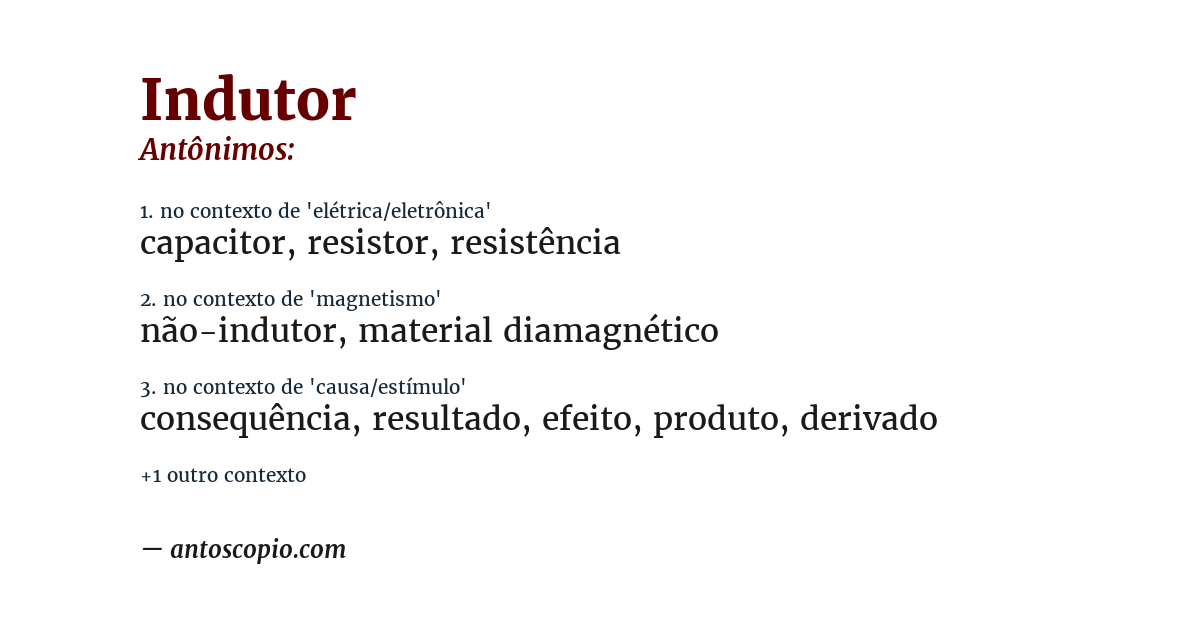 Antônimo de indutor
