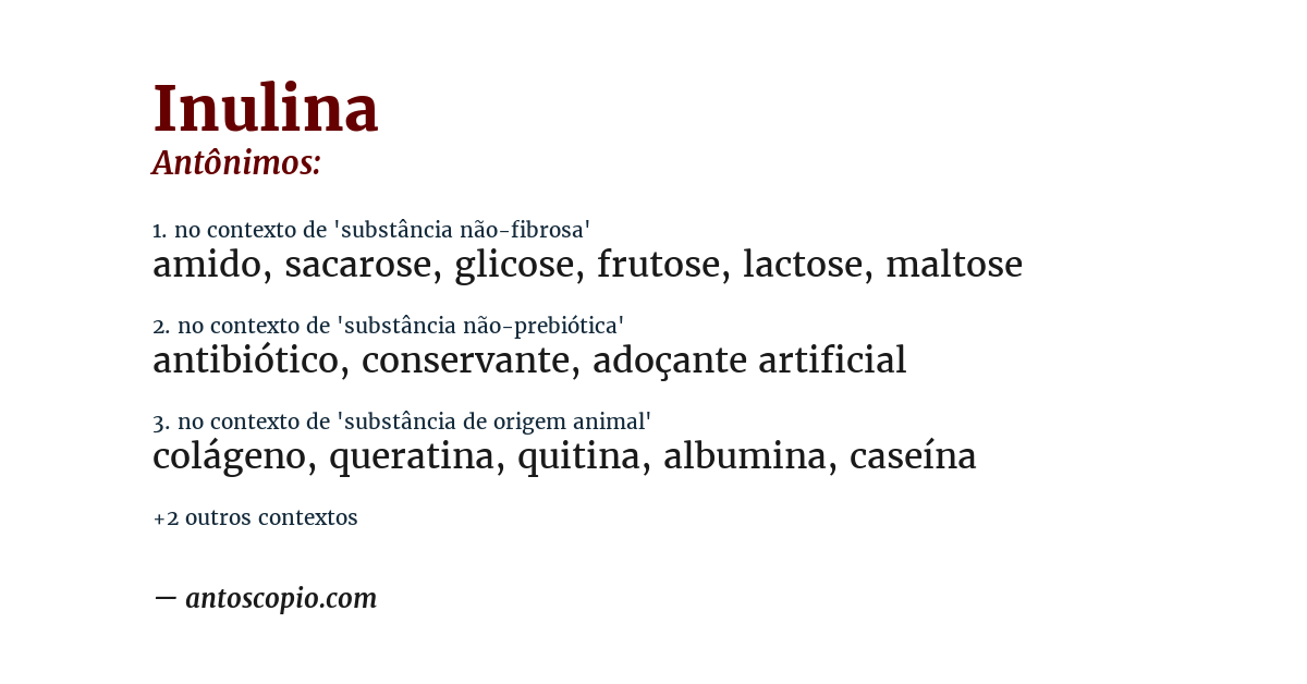 Antônimo de inulina