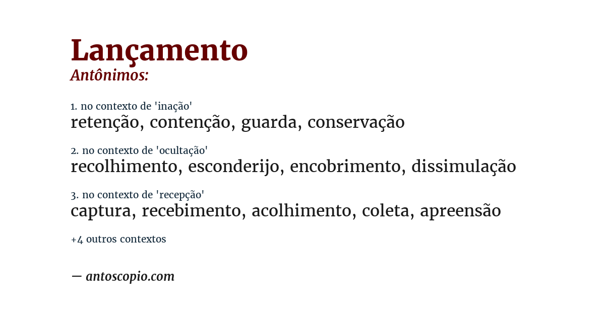 Antônimo de lançamento