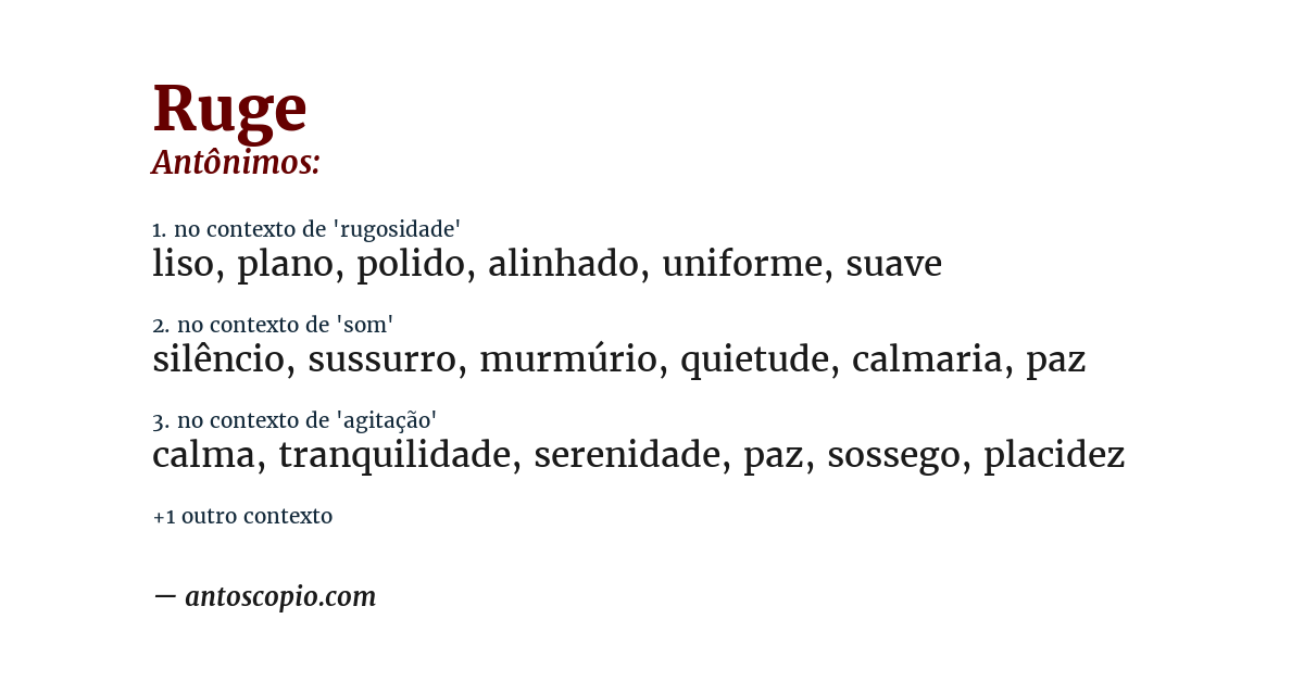 Antônimo de ruge
