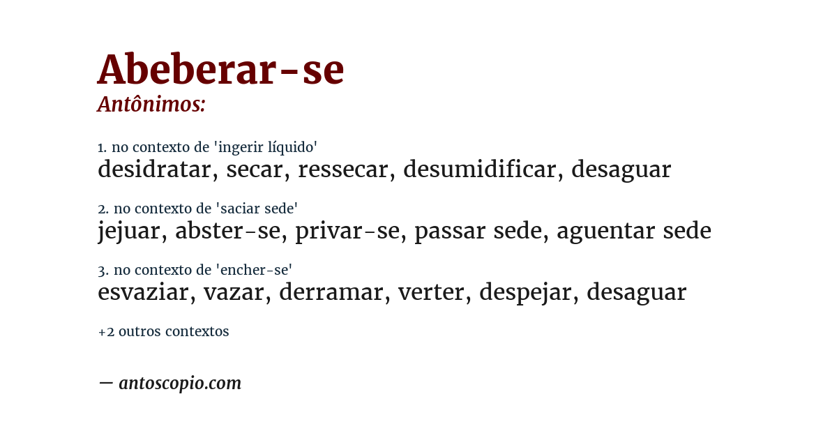 Antônimo de abeberar-se