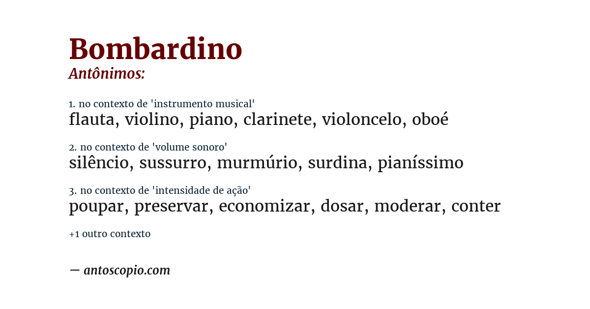 Antônimo de bombardino