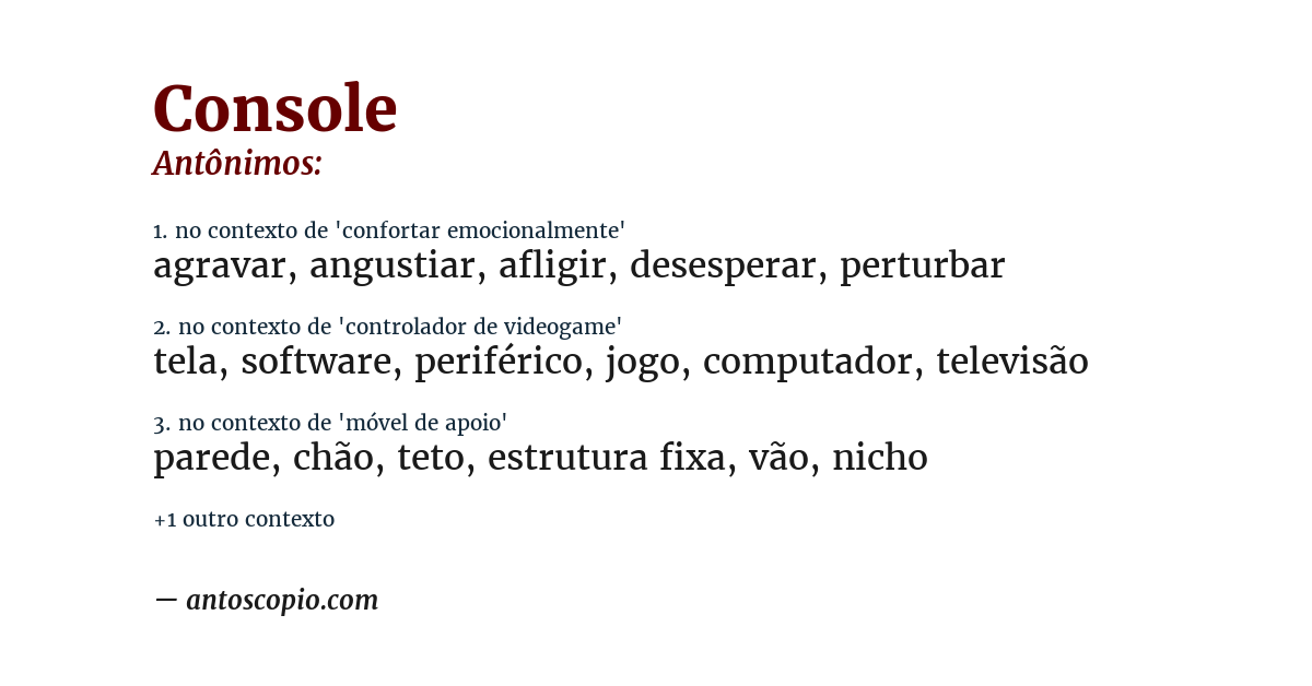 Antônimo de console