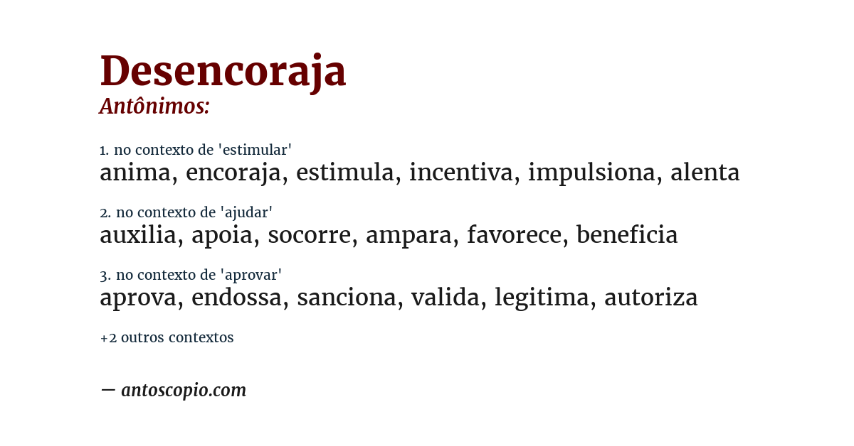 Antônimo de desencoraja