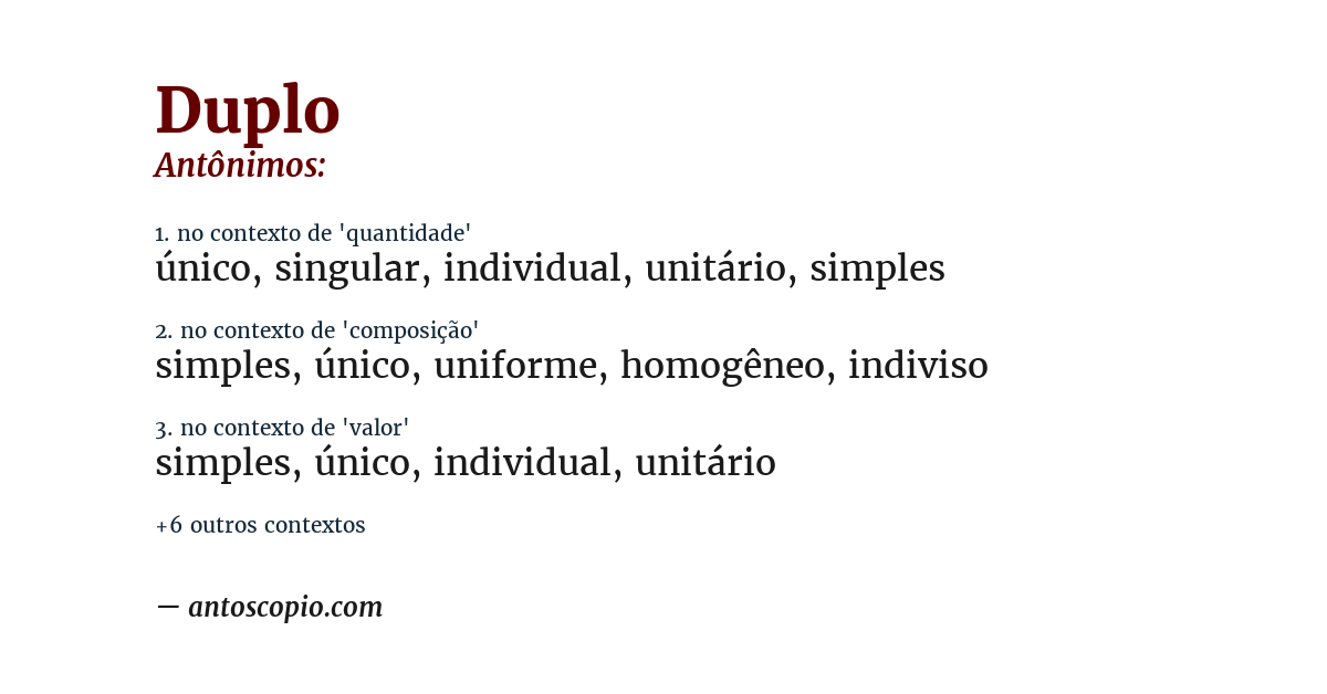 Antônimo de duplo