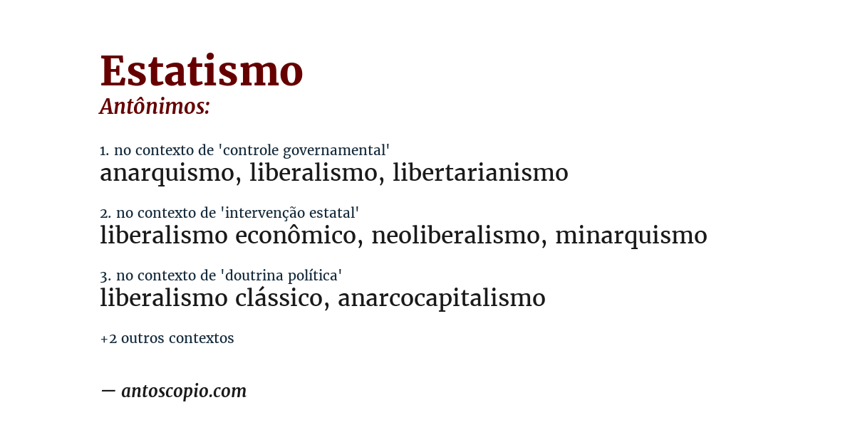 Antônimo de estatismo