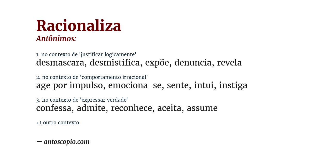 Antônimo de racionaliza