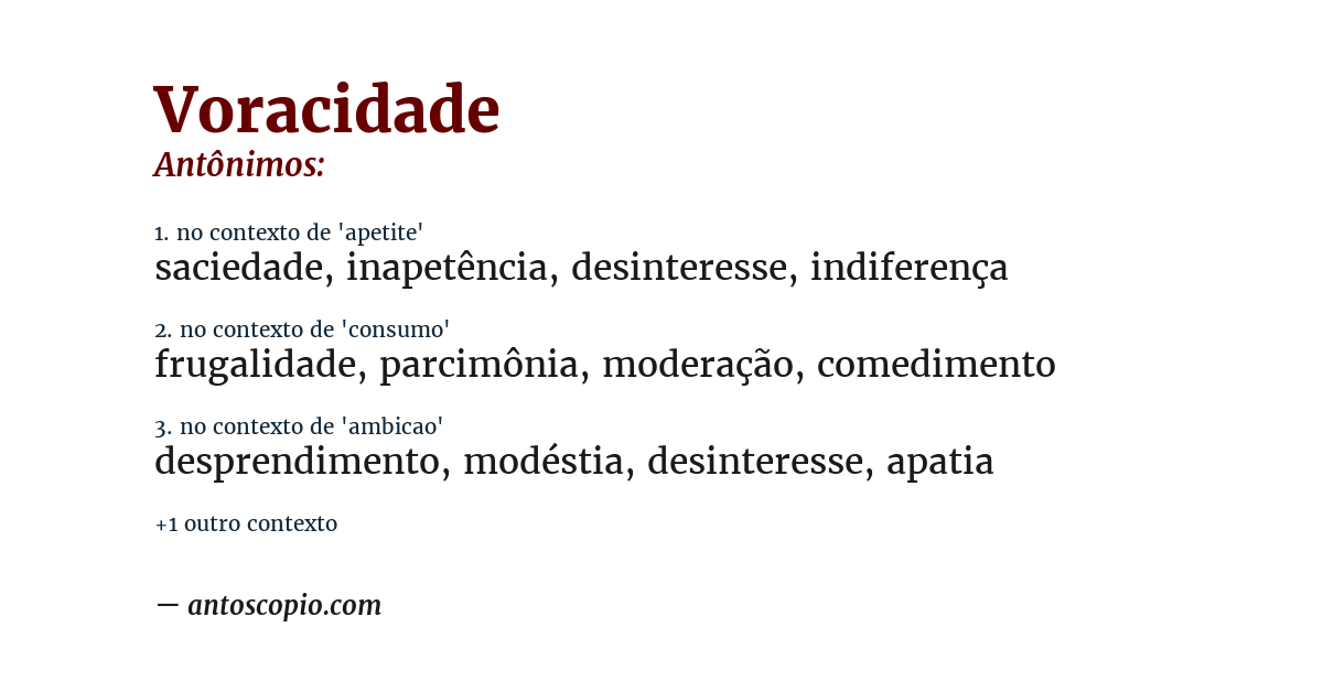 Antônimo de voracidade