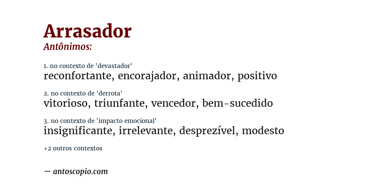 Antônimo de arrasador