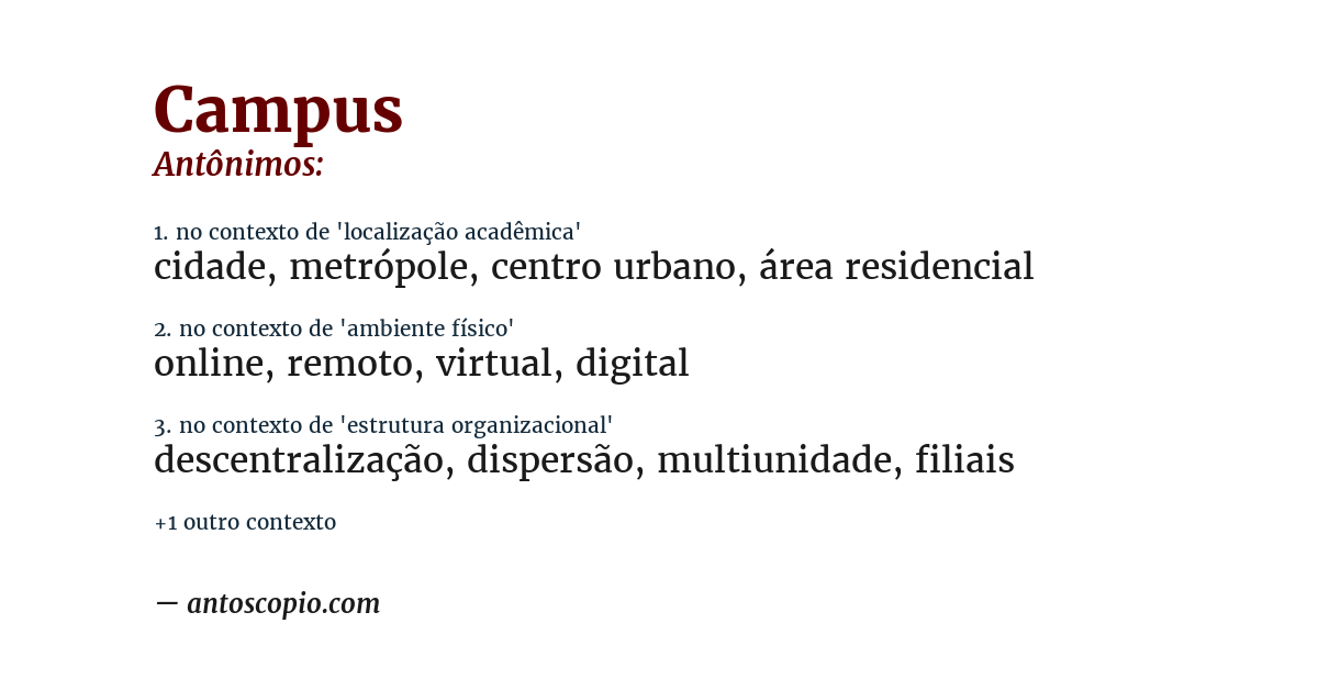 Antônimo de campus