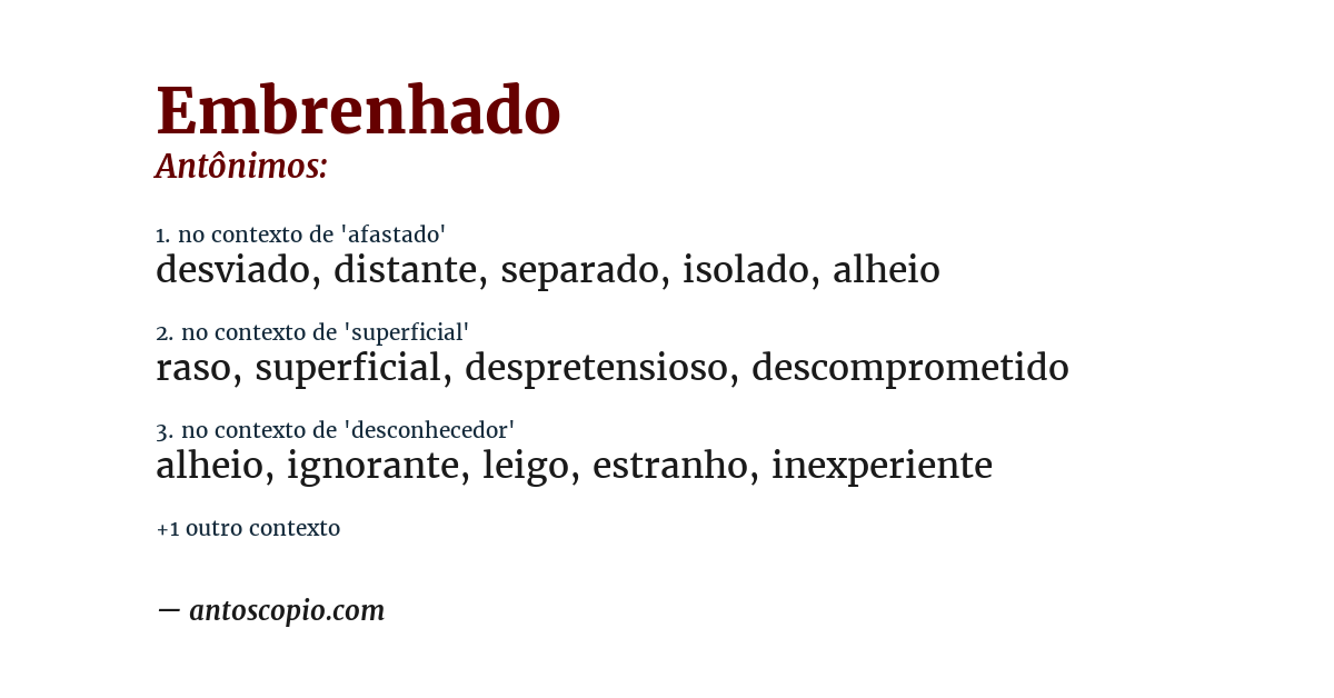 Antônimo de embrenhado