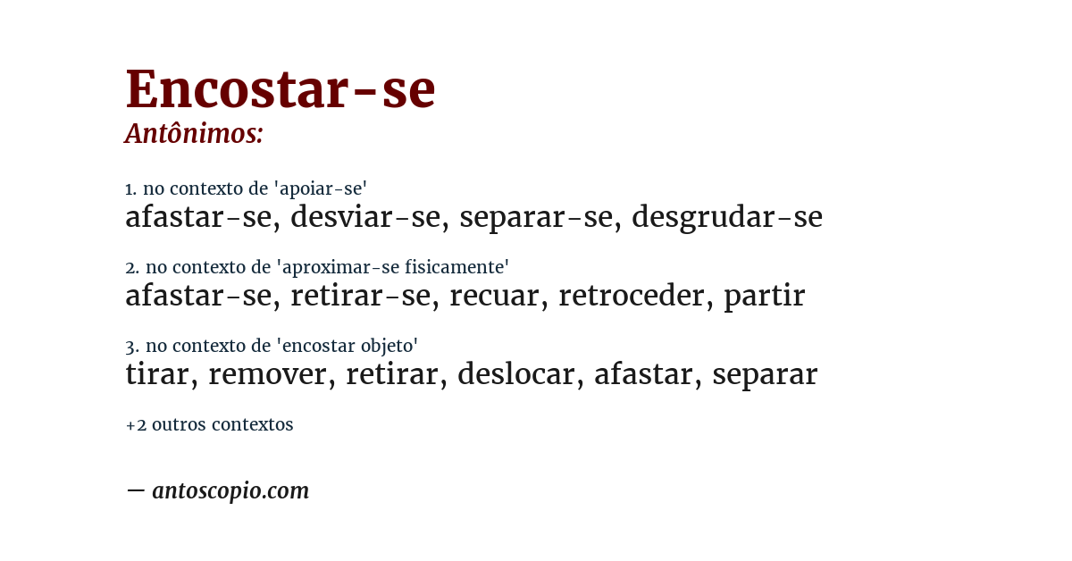 Antônimo de encostar-se