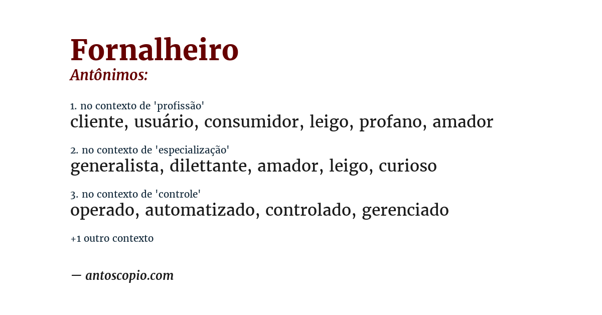 Antônimo de fornalheiro