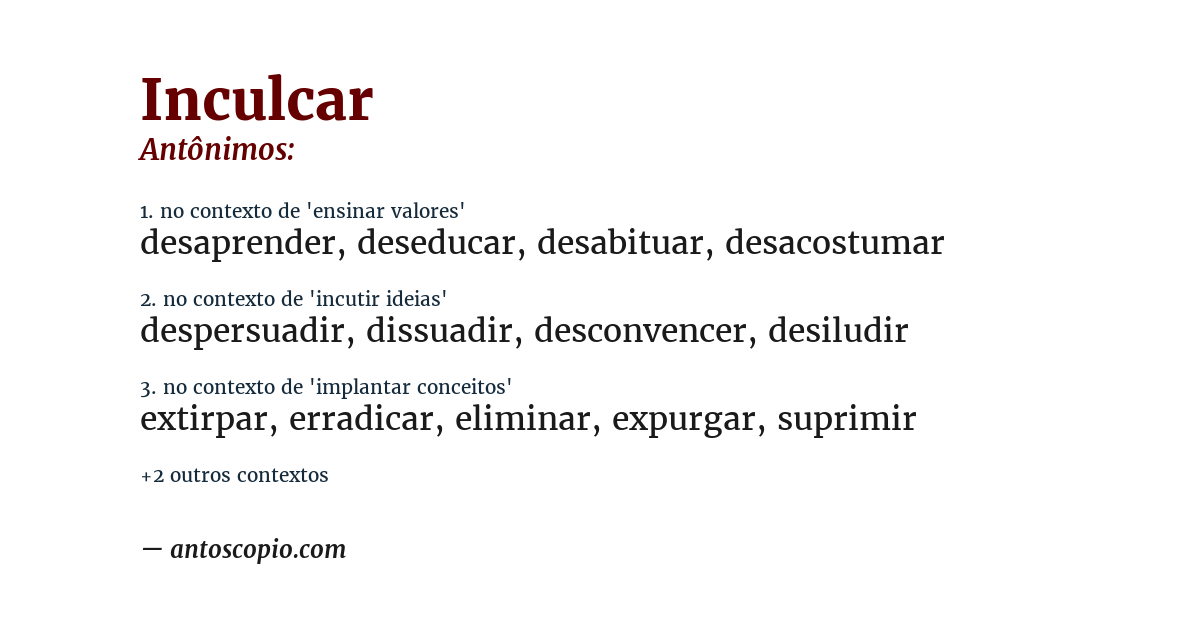 Antônimo de inculcar