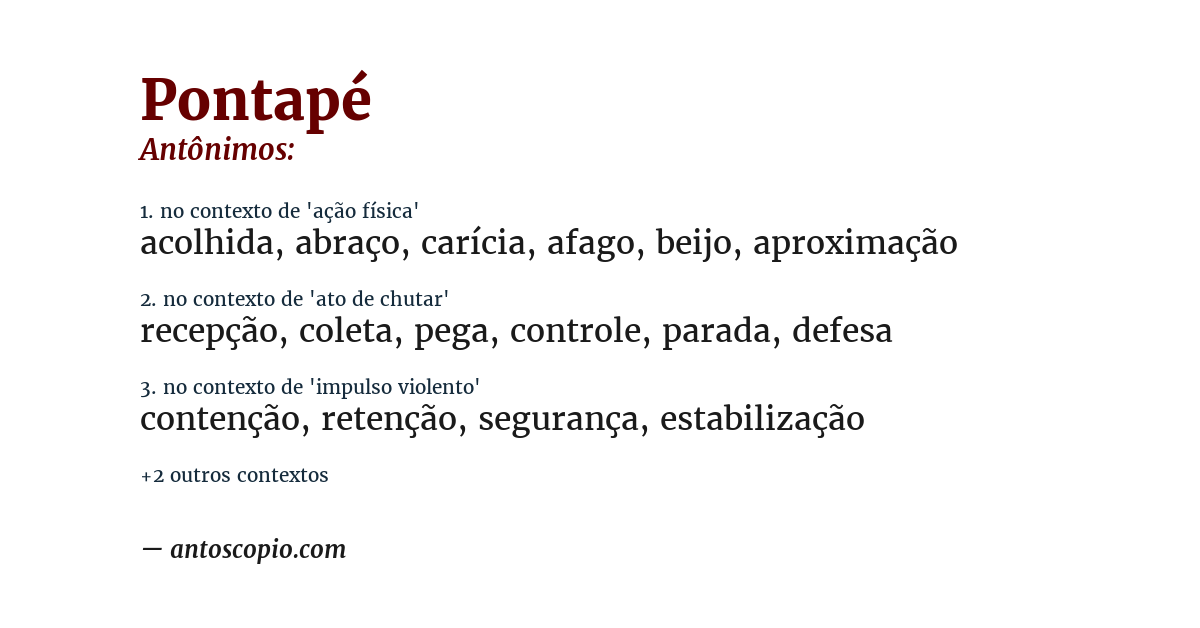 Antônimo de pontapé