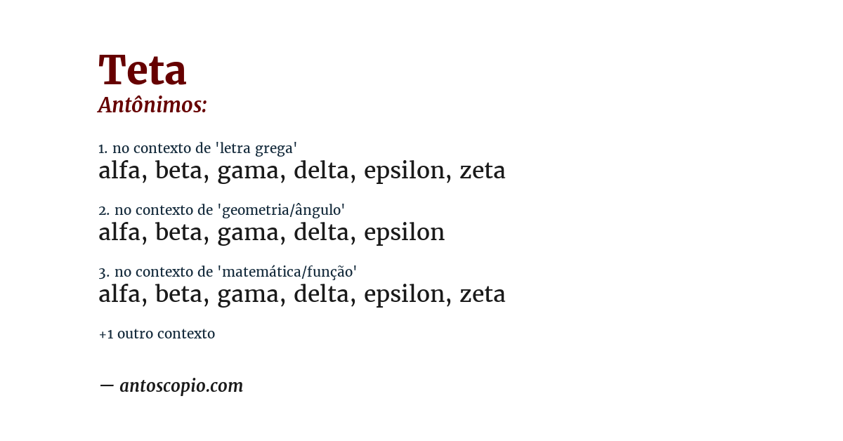 Antônimo de teta