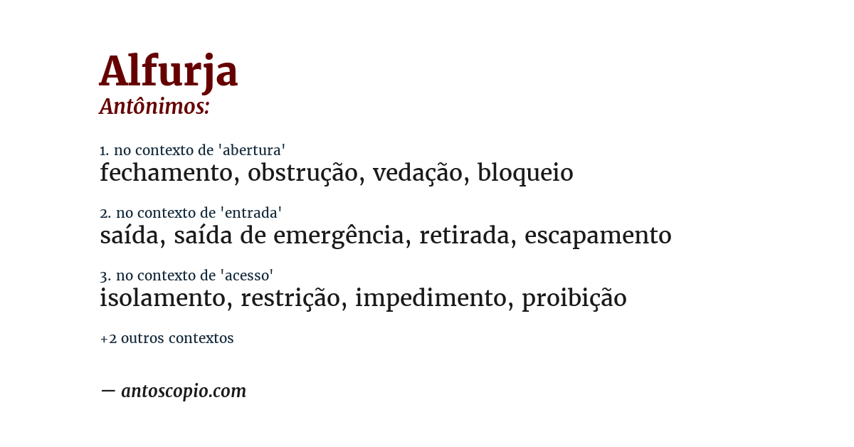 Antônimo de alfurja