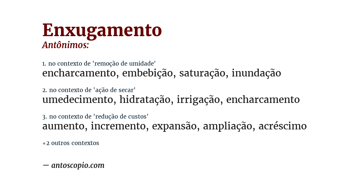 Antônimo de enxugamento