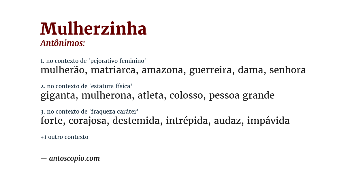 Antônimo de mulherzinha
